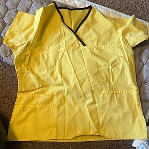 Yellow V-Neck Women's scrub set